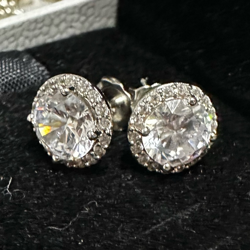Sterling silver earrings cubic zirconia